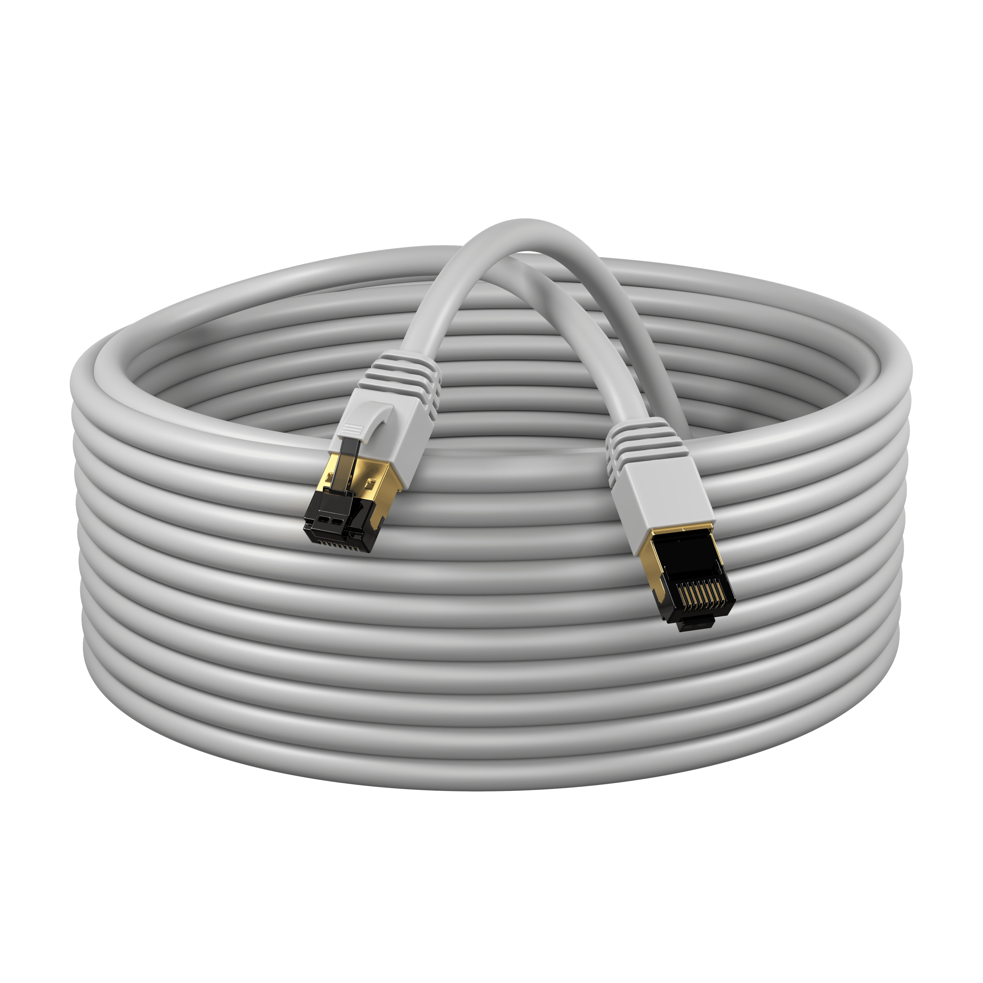 Cat8 2-Pack of 50FT Network Ethernet Patch Cable, 2000Mhz Internet Wire, For Router, Modem, PC, Laptop, TVs, Printer Cord, Consoles for Home and Office, Gray, Cables Direct Online