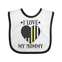 Inktastic Dispatcher Mommy Gold Line Emergency Boys or Girls Baby Bib