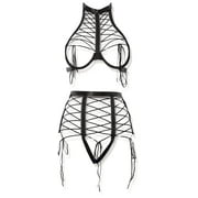 Coquette womens Bra & Panty Lingerie, Black, One Size US