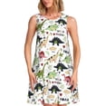 thumbnail image 1 of Vsdgher Robes d'Été Imprimé Dinosaure pour Femmes Robe de Plage Décontractée Col en U Sans Manches Robe d'Été Ample avec Poche, 1 of 7