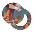 thumbnail image 2 of Picia Artistic Orange Carnation Skull pattern Round Stool Covers Comfy Seat Covers Stretch Removable WashableChair Slipcover Round Bar Chair Cushion Cover-14 inch, 2 of 7