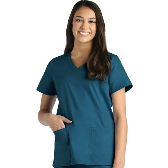 Blossom by Maevn Women's Signature V-Neck Solid Scrub Top
