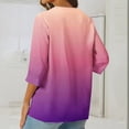 thumbnail image 4 of Jewelreauty Women Tunic Tops Casual Notch Neck Elbow Length Button T-Shirts Summer Trendy Tee, 4 of 6