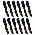 thumbnail image 1 of Calcetines de compresión Unique Bargains 6 pares de cobre color negro L/XL, 1 of 7