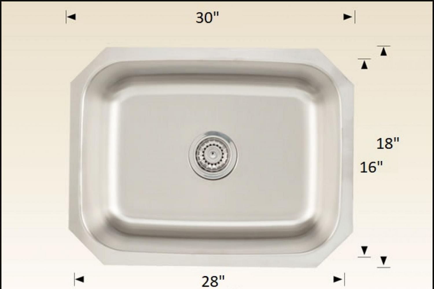 American Imaginations 30-in. W CSA Approved Stainless Steel Kitchen Sink With 1 Bowl And 18 GaugeAI-34432