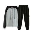 thumbnail image 2 of Tdoqot Mens Sweatsuits 2 Piece- Zipper Fashion Long Sleeve Hoodie and Pants Casual Tracksuit Gray Size S, 2 of 7