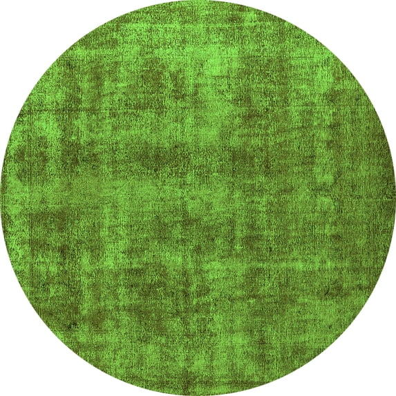 Ahgly Company Indoor Round Oriental Green Industrial Area Rugs, 8' Round