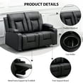 thumbnail image 3 of COMHOMA Leather Recliner Modern Loveseat Sofa, 2 Leather Recliner Chair,Modern Small Sofa Couch,2 Seater PU Loveseat,Modern Couches for Living Room with Drink Holders Living Room Chair Loveseat Sofa, 3 of 6