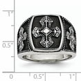 thumbnail image 6 of Primal Steel Stainless Steel Antiqued Cross Ring, 6 of 10