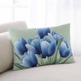 thumbnail image 2 of Navy Blue Tulip Throw Pillow Cover 12 x 20 Inch Decorative Pillow Cover Chic Elegant Flowers Botanical Sage Green Lumbar Pillowcase Seasonal Rectangle Cushion Case for Couch Sofa Bed Living Room, 2 of 7