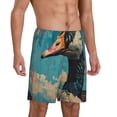 thumbnail image 2 of Pofeuu Blue Watercolor Duck Print Men's Soft Woven Elastic Waistband Sleep Pajama Short-XX-Large, 2 of 6