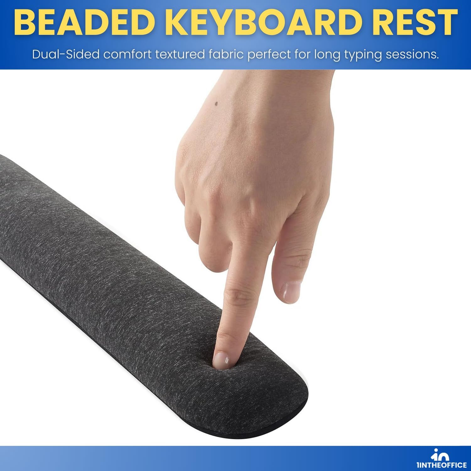 Beaded Keyboard Wrist Rest Pad, Black/Gray