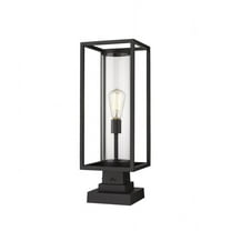 1 Light Outdoor Square Pier Mount Lantern In Metropolitan Style 8 Inches Wide By 22.75 Inches High-Black Finish Z-Lite 584Phms-Sqpm-Bk