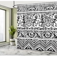 thumbnail image 5 of Ambesonne Tribal Shower Curtain, Cave Drawings, 69"Wx84"L, Black White, 5 of 5