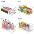 thumbnail image 5 of mDesign Deep Rectangular Storage Plastic Organizer Bin Household Built in Handles, Clear, 5 of 8