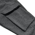 thumbnail image 4 of WTOBBY Men's Multi-Pocket Fleece-Lined Cargo Pants Relaxed Fit for Casual Outdoor Activities Warm Comfortable Workout Joggers Men's Trousers,Dark Gray M, 4 of 6