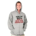 thumbnail image 5 of Always Give 100 Unless Donating Blood Zip Up Hoodie Men's Women's Brisco Brands X, 5 of 6