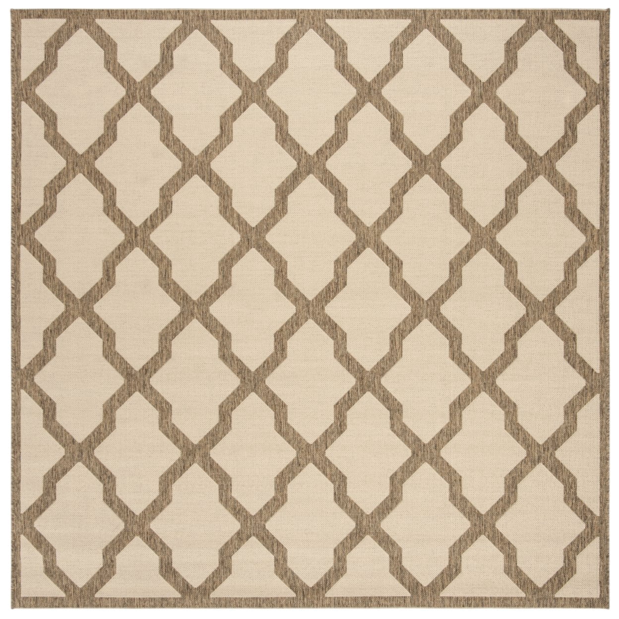 SAFAVIEH Beach House Loraine Trellis Indoor/Outdoor Area Rug Cream/Beige, 6'7" x 6'7" Square