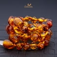 thumbnail image 4 of Amberalia Set of Amber Necklace 13" (33cm) ands Amber Bracelet 5.5" (14cm) Genuine Baltic Amber, Lab Tested Polish Cognac, 4 of 6