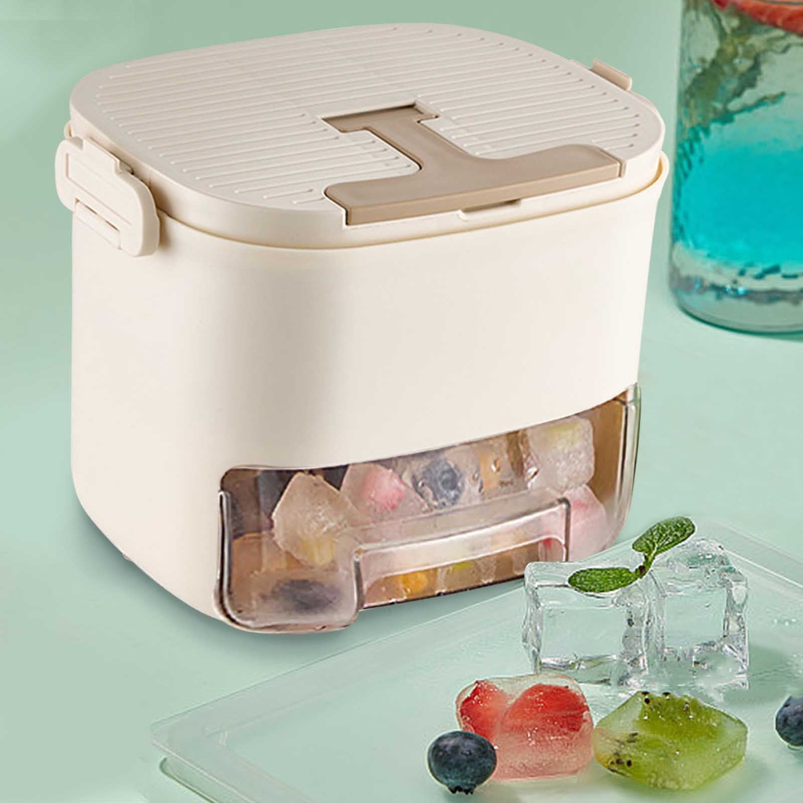 Pressing Ice Tray with Lid,52 Compartment Ice Cube Maker,Large Capacity Freezer Ice Box,Food Grade Plastic Ice Storage,Portable Handle Design,Odor Proof Ice Container,Household Beverage Cooler Tool