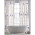 thumbnail image 4 of Purple Flowers Sheer Curtains 84 Inch Length 2 Panels Set, Spring Floral Bows Lines Vintage Beige Voile Window Treatment Rod Pocket Curtains Sheers Drapes for Bedroom/Living Room/Kitchen 52"x84"x2, 4 of 7