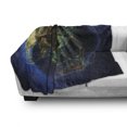 thumbnail image 3 of World Soft Flannel Fleece Throw Blanket, Earth Surrounded by Thin Lines Major Air Routes Navigation Trajectory Theme, Cozy Plush for Indoor and Outdoor Use, 60" x 80", Blue Green Brown, by Ambesonne, 3 of 6