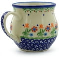 thumbnail image 2 of Polish Pottery 12 oz Bubble Mug (Spring Flowers Theme) Hand Painted in Boleslawiec, Poland + Certificate of Authenticity, 2 of 6
