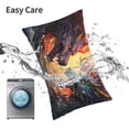 thumbnail image 5 of KLL Colorful Wave Dragon Head Pillow Covers Envelope Closure,Super Soft and Cozy Fuzzy Fleece Pillow Case Cover (No pillow core） 16"x24", 5 of 5
