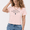 1-Pink, variant on Women's Simple Serif Lettering Cross His Timing Not Mine Bible Verse Christian Graphic Cropped Short Sleeve T-shirt Regular Fit Playful Believer Street Daily Outfit