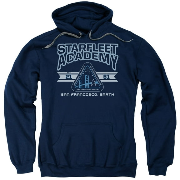Trevco Star Trek-Starfleet Academy Earth - Adult Pull-Over Hoodie - Navy- 2X