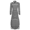 thumbnail image 6 of 2024 Retro Houndstooth Casual Dress Black White Check Street Fashion Dresses Long Sleeve Elegant Woman Design Oversize Chiffon Dress, 6 of 7