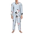 thumbnail image 3 of Salouo Cute Farm Cow Print Button-Front Long Sleeve Pajama Set for Men, Soft 2Pjs Men's Long Sleeve Sleepwear-XX-Large, 3 of 7