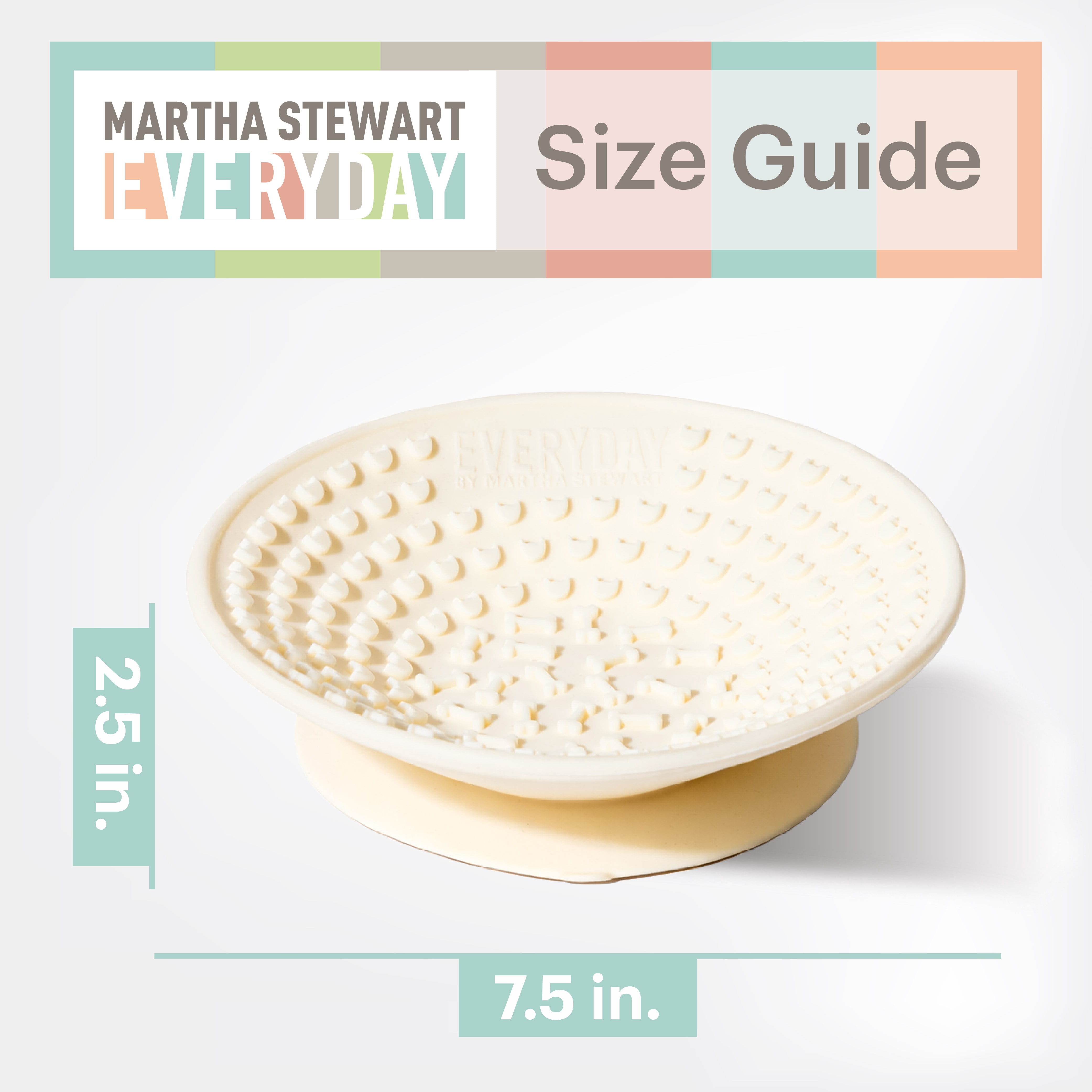 Martha Stewart Occupy Lick Bowl for Cats - Cream - Slow Feeder - Suction Bottom