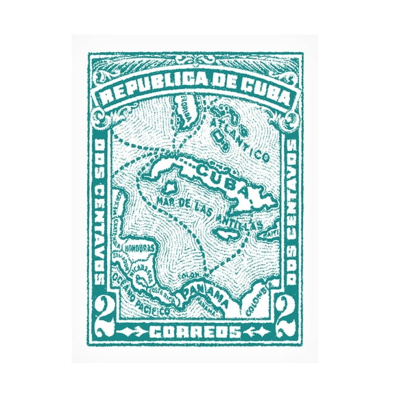 Wild Apple Portfolio 'Cuba Stamp XIII Bright' Canvas Art