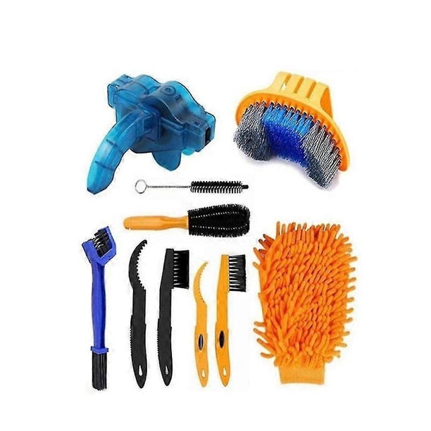 Kit de limpieza para bicicletas, limpiador de cadena, cepillos de limpieza, juego de herramientas de lavado para bicicletas de montaña, herramientas de reparación de bicicletas y accesorios.