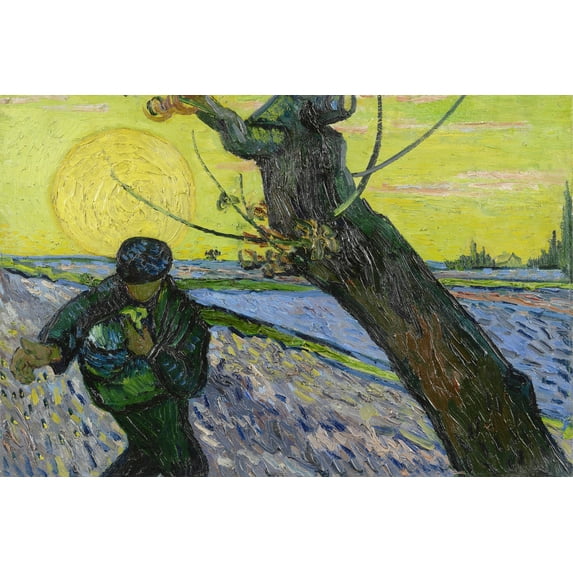 24x36 gallery poster, The Sower with Setting Sun, 1888, by Vincent van Gogh
