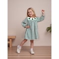 thumbnail image 4 of RUINIXCW Kids Toddler Baby Girl Christmas Dress Little Girls Xmas Clothes Party Holiday Dress Tree Embroidery Doll Collar Long Sleeve Plaid Dress, 4 of 10