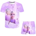 thumbnail image 2 of Conjuntos de ropa de verano para niñas, 2 uds., camisetas de manga corta para niños y pantalones cortos, trajes, trajes informales de dibujos animados para niños, trajes 11T Gao Jinjia LED, 2 of 2