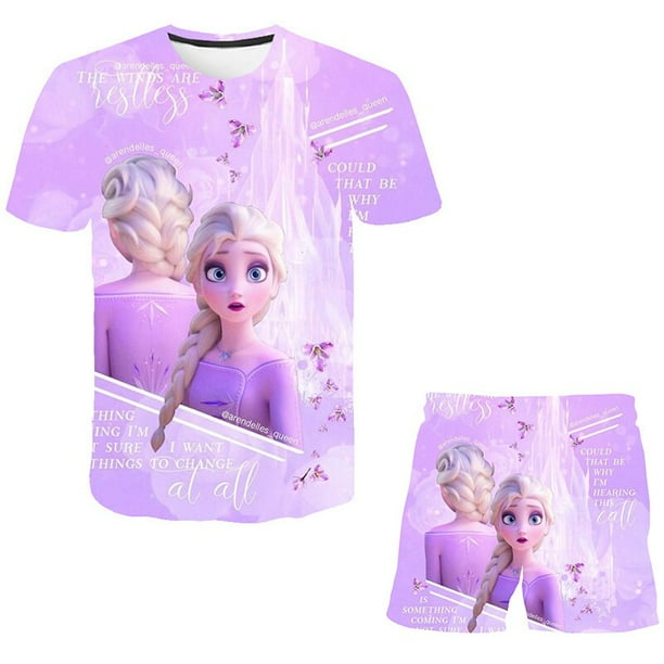 Ropa para niños, traje de Frozen Elsa Anna para niña, camiseta polar, pantalones cortos, sudadera, pantalón, invierno, primavera, niña, niño, chándal, Sportswe10T Gao Jinjia LED