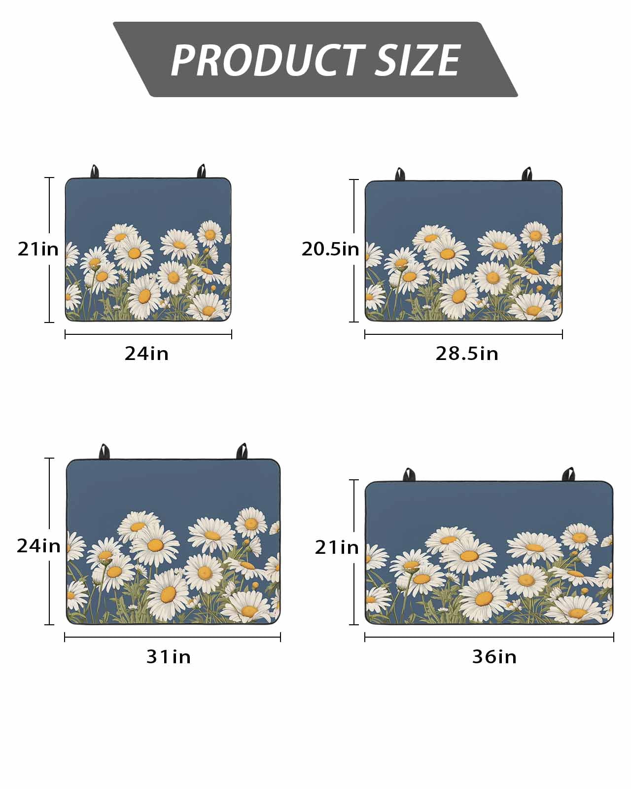 Stove Top Covers for Electric Stove, Daisy Glass Stovetop Cover Protector, Spring Floral Summer Botanical Elegant Navy Blue Induction Cooktop Protector Oven Mat for Kitchen Countertop 24"x21"