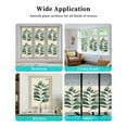 thumbnail image 6 of Window Privacy Film Green Botanical Stained Glass Window Film Decorative Sun Block Window Cover Tropical Leaves Farmhouse Window Clings Static Adhesive Sticker for Bathroom 23.6"x59", 6 of 7