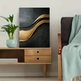 thumbnail image 5 of Abstract Gold and Black Wave Canvas Wall Art， Suitable for Living Room， Bedroom， Office， Hallway， and Dining Room Decoration., 5 of 8