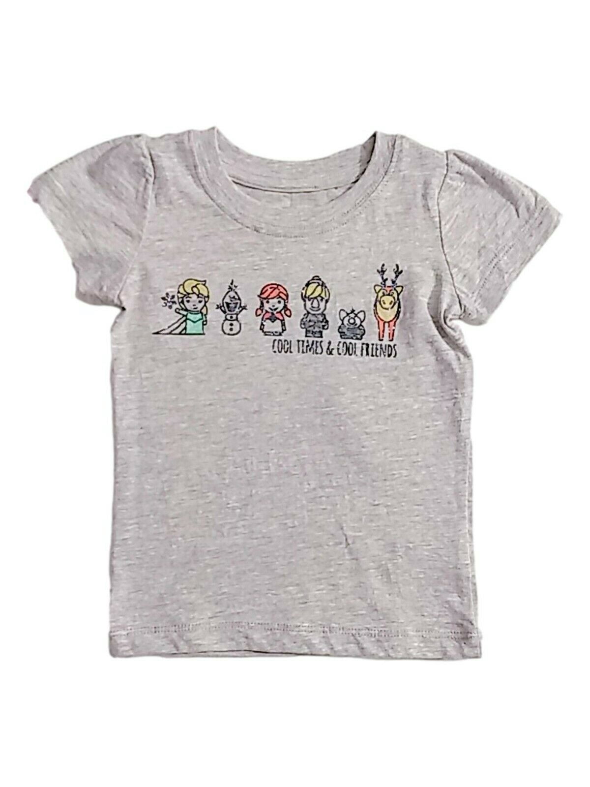 Disney Toddler Girl S Grey Frozen Princess Cool Times Cool Friends T Shirt 2t Walmart Com