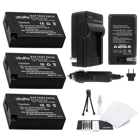 UltraPro 3-Pack LP-E17 High-Capacity Replacement Battery with Rapid Travel Charger