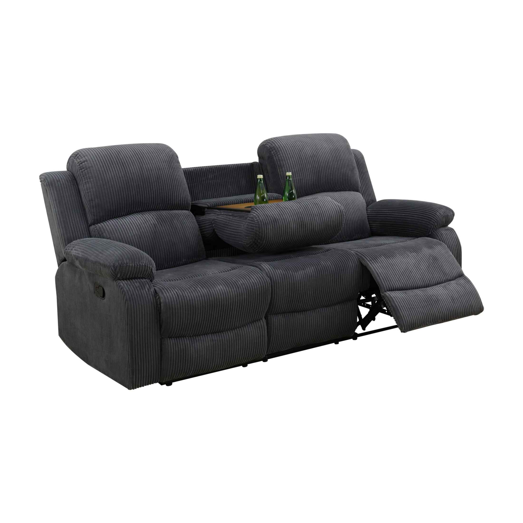 Aukfa 3 Seater Recliner Sofa Chair with Cupholder for Living Room, Home Theater Seating, Black