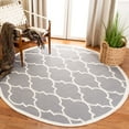 thumbnail image 2 of SAFAVIEH Dhurrie Toby Geometric Moroccan Wool Area Rug, Grey/Ivory, 6' x 6' Round, 2 of 9