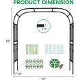thumbnail image 6 of Slsy Garden Arch Pergola for Climbing Plants, 79 inches long x 87 inches high, Large Garden Arch Pergola for Outdoor Climbing Plants - Suitable for Lawns, Parties, Gardens, Wedding Decorations, 6 of 9