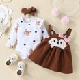 thumbnail image 5 of Emitonse Baby Girl Clothing Set Baby Girl Football Outfit Football Season Long Sleeve Romper Shorts 3Pcs Set Fall Clothes Size for 9-12 Months,Brown, 5 of 9