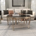 thumbnail image 3 of DecMode 36" x 16" Silver Aluminum Metal Drip Abstract Coffee Table with Melting Designed Legs and Black Glass Top, 1-Piece, 3 of 15