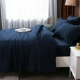 thumbnail image 2 of NingFu 7-Pieces Luxury Navy Bedding Set, King, 2 of 16
